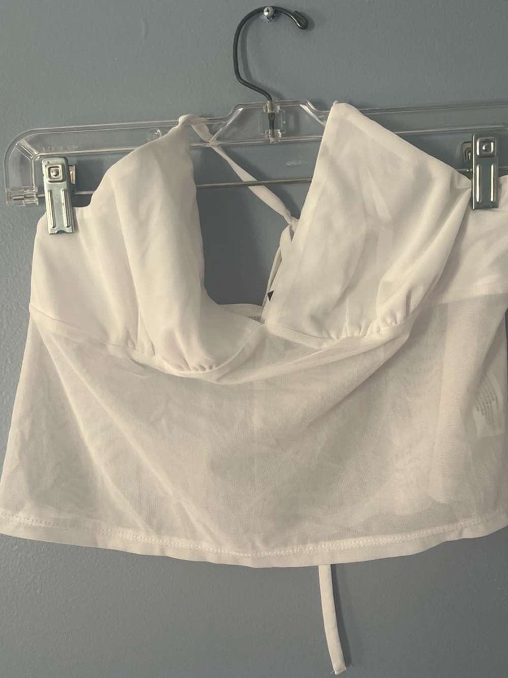 wild fable White Strapless Mesh Crop Top
